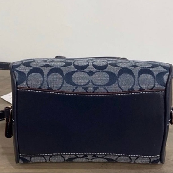COACH Sydney Satchel Crossbody CH140 Signature Blue Denim Chambray AUTHENTC New! - Picture 6 of 8